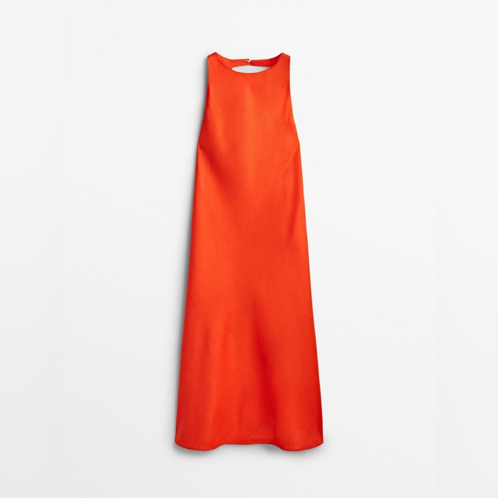 NWOT Massimo Dutti orange linen dress